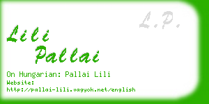 lili pallai business card